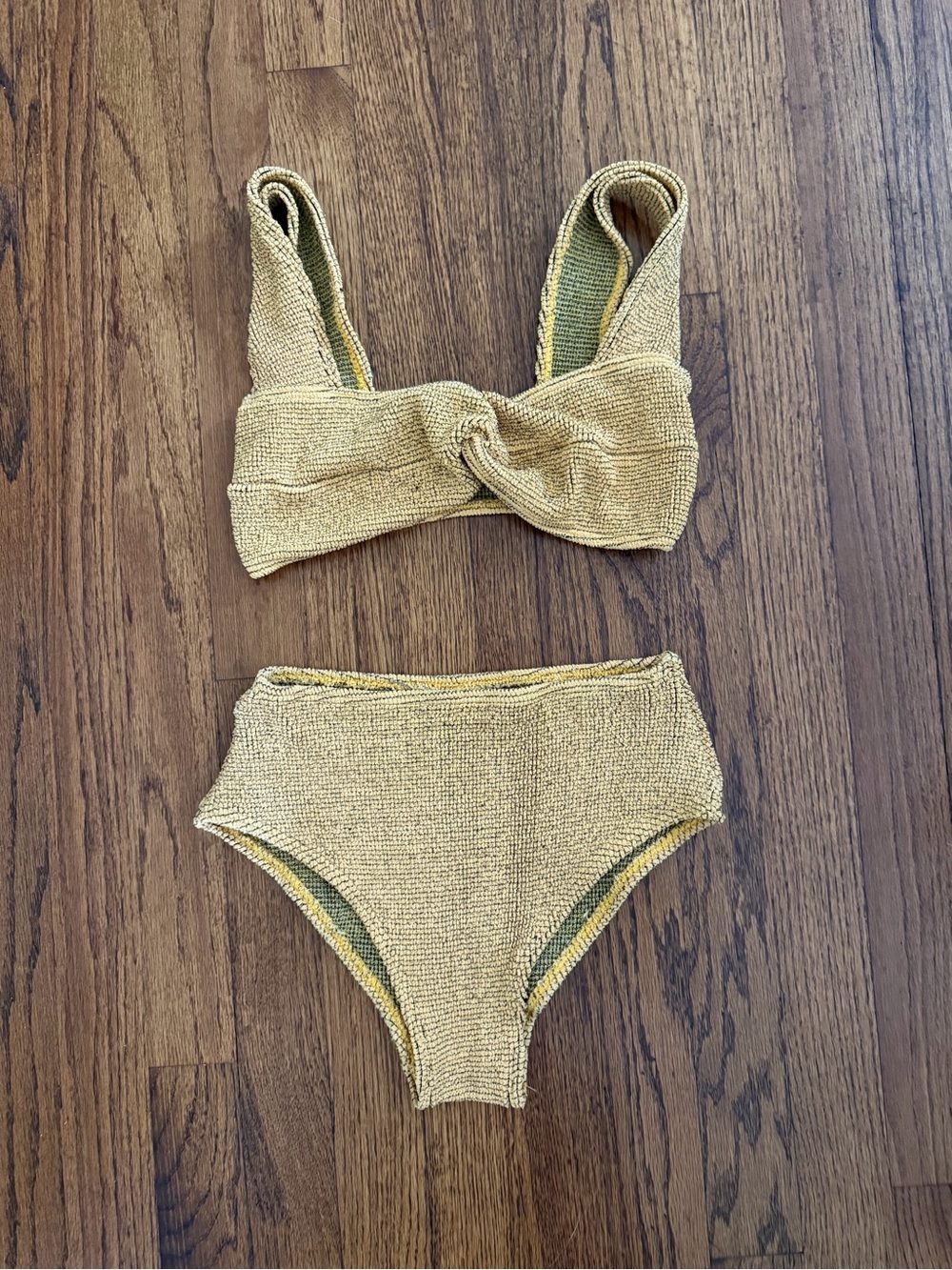 Bond-eye one size fits all, Twist Front High-Waist Bikini Set - Golden Tan